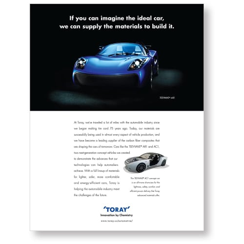 Toray automotive materials ad
